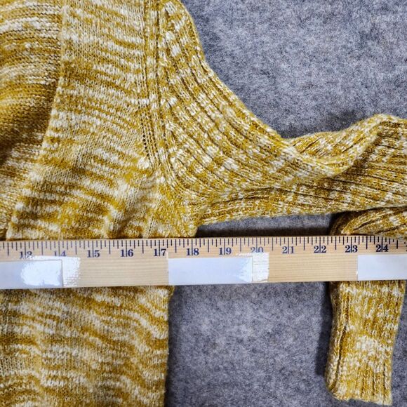 Anthropologie Open Front Duster Long Cardigan Womens XS Marled Yellow Oversized - Picture 3 of 9